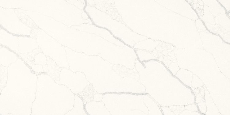 White marble-like surface with subtle gray veining.