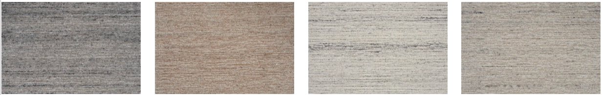 Four rectangles displaying textured patterns in shades of grey, beige, and off-white.