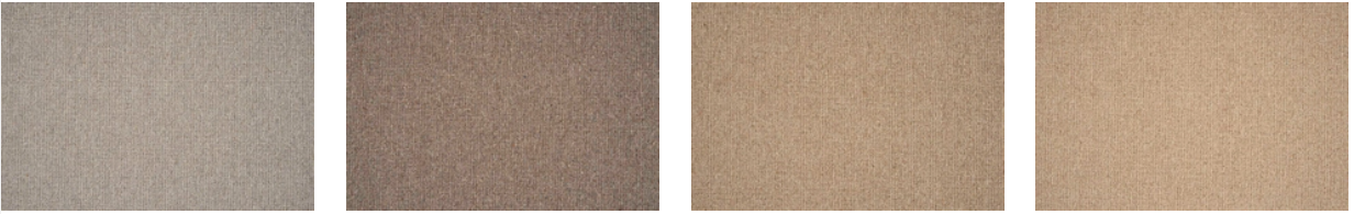 Four wood samples in shades of grey, brown, and beige.