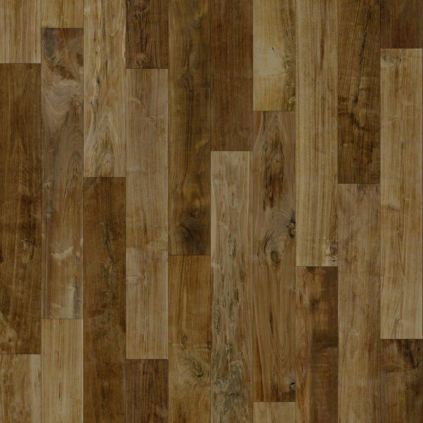 Wood-grain floor planks in shades of brown and tan, arranged vertically.
