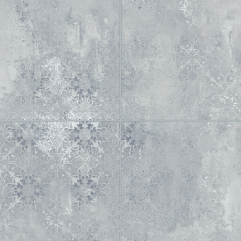 Textured, gray tile with floral-like patterns and a weathered appearance, suitable for flooring or wall applications.