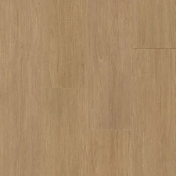 Light brown hardwood flooring with vertical wood grain.