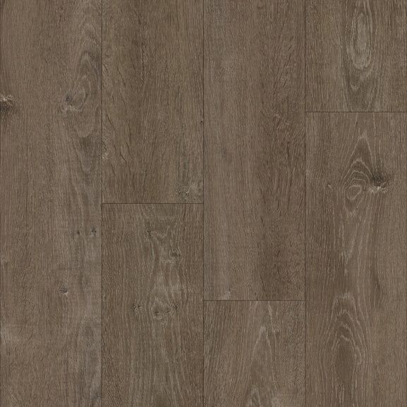 Brown wood grain flooring.
