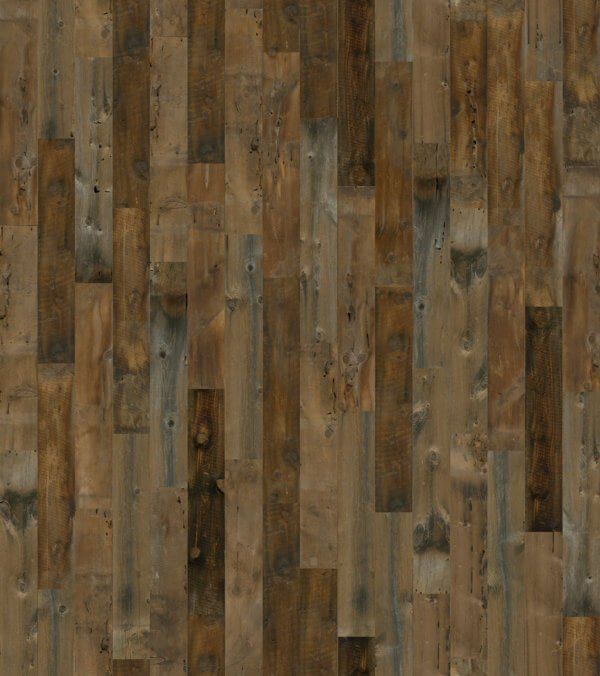 Rustic wooden floor with a mix of brown and gray tones.