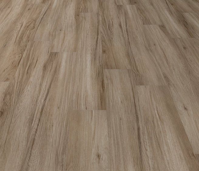 Wooden plank flooring, light brown, in perspective.
