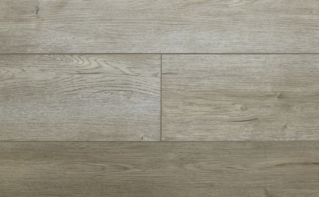Light grey-brown wood flooring with subtle grain, arranged in horizontal planks.