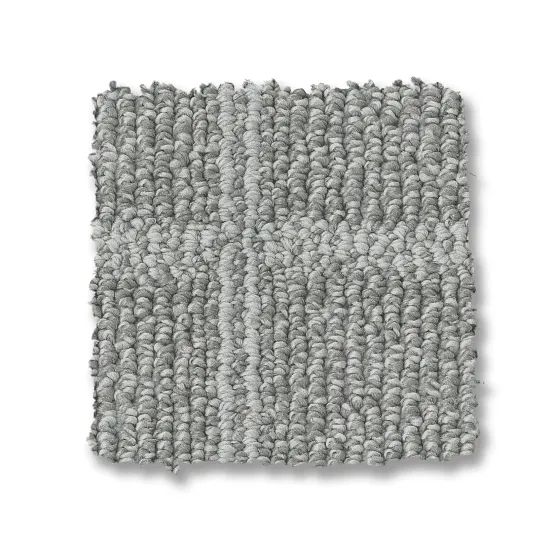 Gray carpet sample with a looped texture.