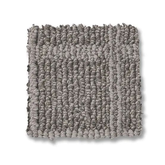 Gray carpet sample with looped pile.