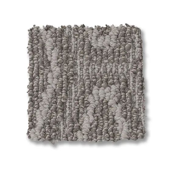 Gray carpet tile with a textured, mottled pattern.