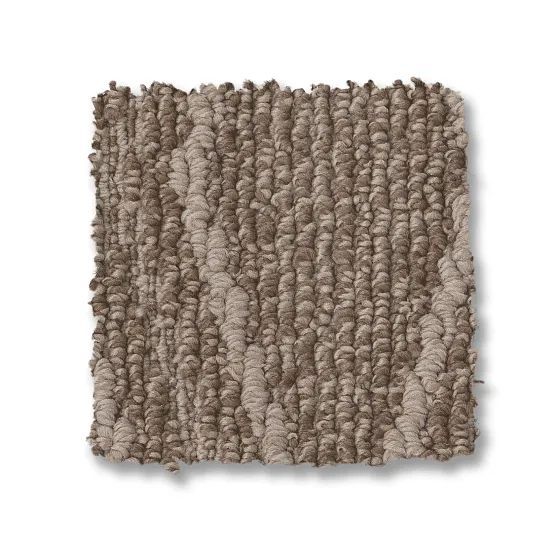 Square carpet sample, textured, beige-brown tones.