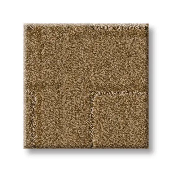 Square carpet tile in shades of brown, with a textured, looped pile.