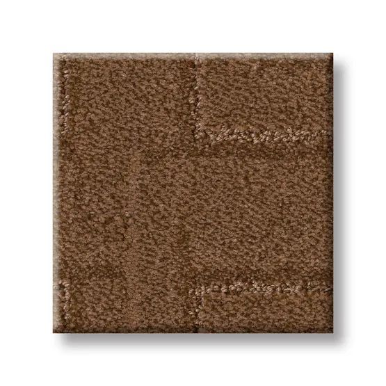 Square brown carpet tile with subtle texture and seam details.