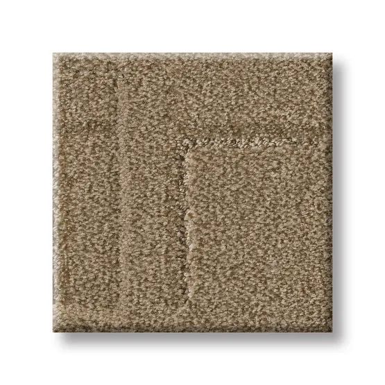Tan square carpet tile with textured surface.