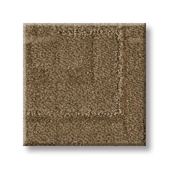 Square brown carpet tile with texture and a subtle border.