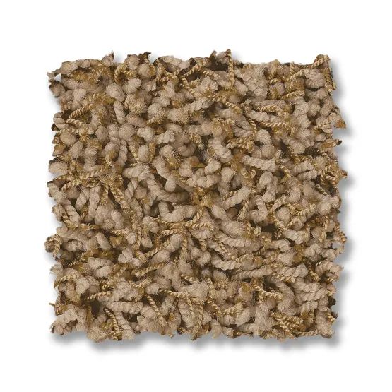 Beige and brown loop carpet sample.