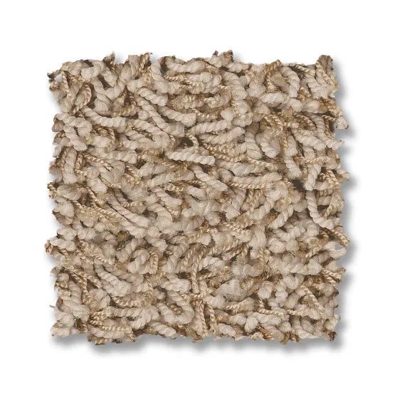 Beige and tan looped carpet sample.