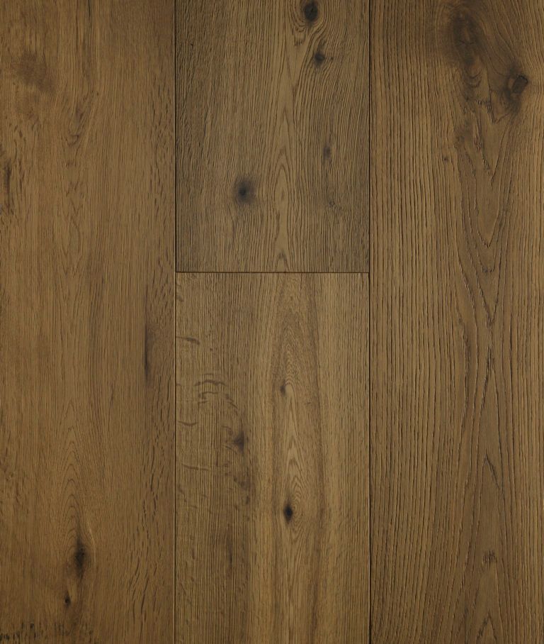 Close-up of hardwood flooring; warm brown tones with wood grain and knots.