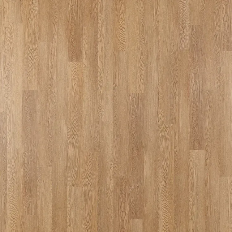 Light oak wood flooring. Vertical planks of varying lengths and shades.