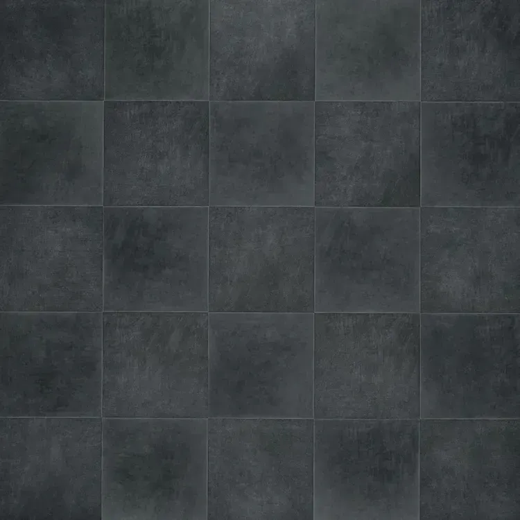 Dark gray square tiles arranged in a grid pattern.