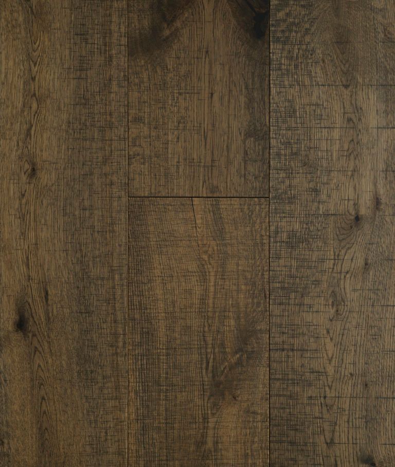 Dark brown wooden floorboards with textured grain and subtle color variations.