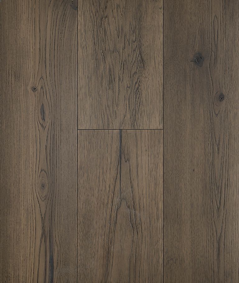 Dark brown hardwood floor, with visible wood grain and knots.