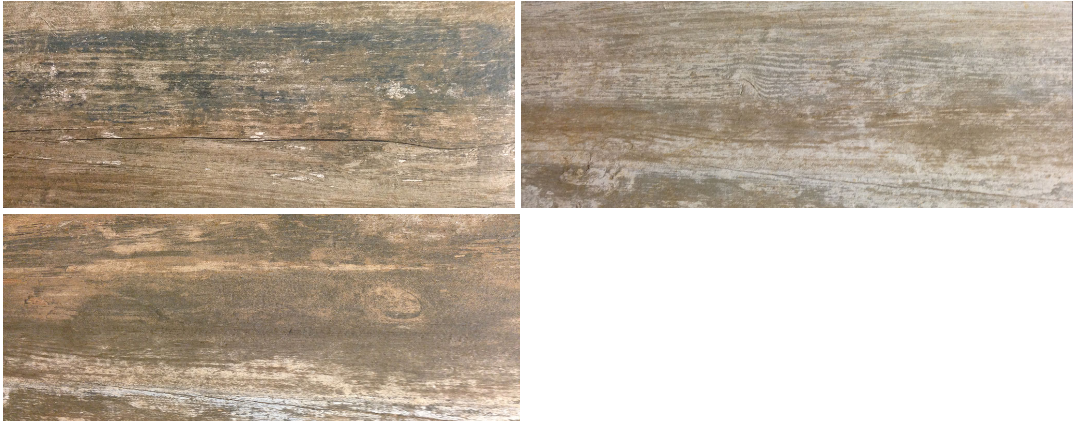 Four rectangular tiles with a wood grain pattern.