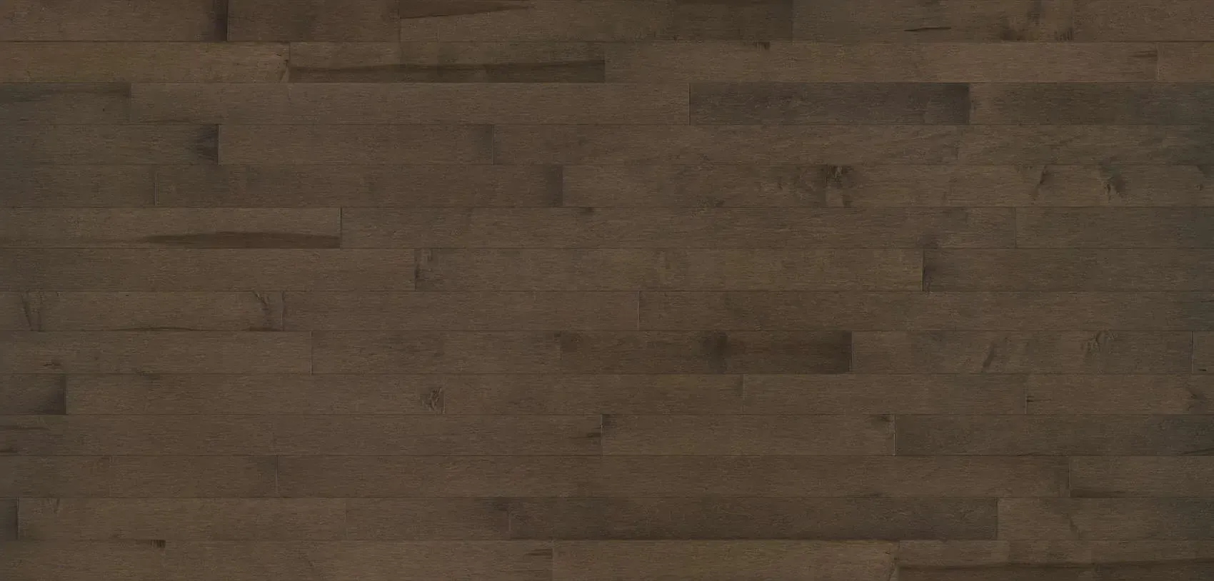 Dark brown hardwood floor with visible grain.