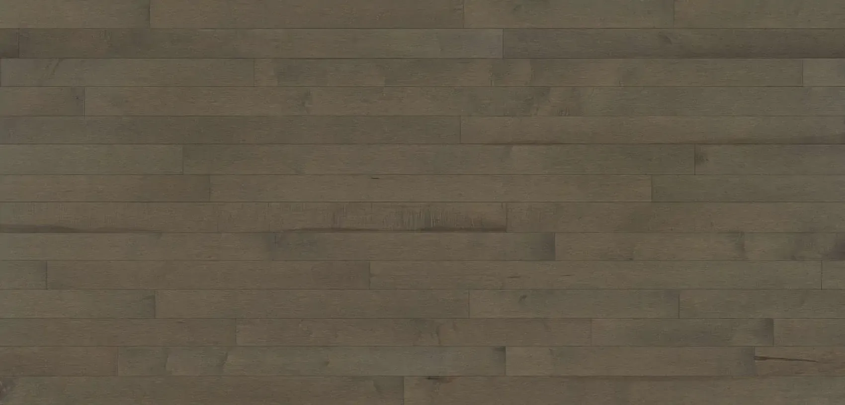 Close-up of gray hardwood flooring with horizontal wood grain.