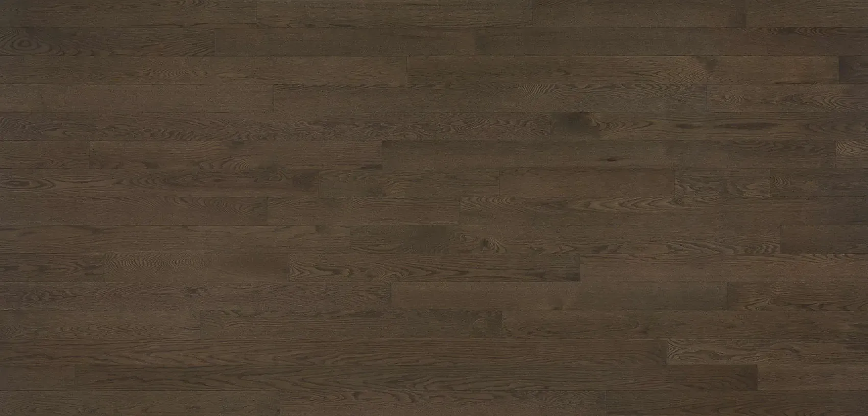 Dark brown wood flooring.