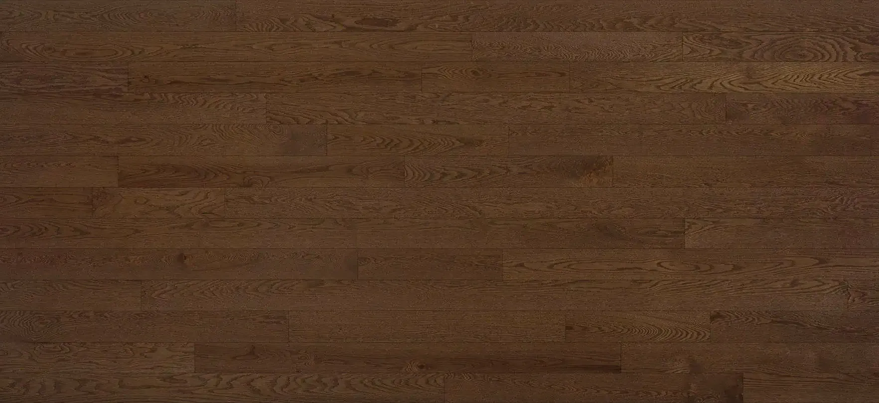 Dark brown hardwood flooring with horizontal planks.