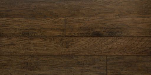 Dark brown hardwood flooring with wood grain visible.