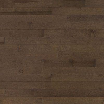 Dark brown hardwood floor with a wood grain pattern.