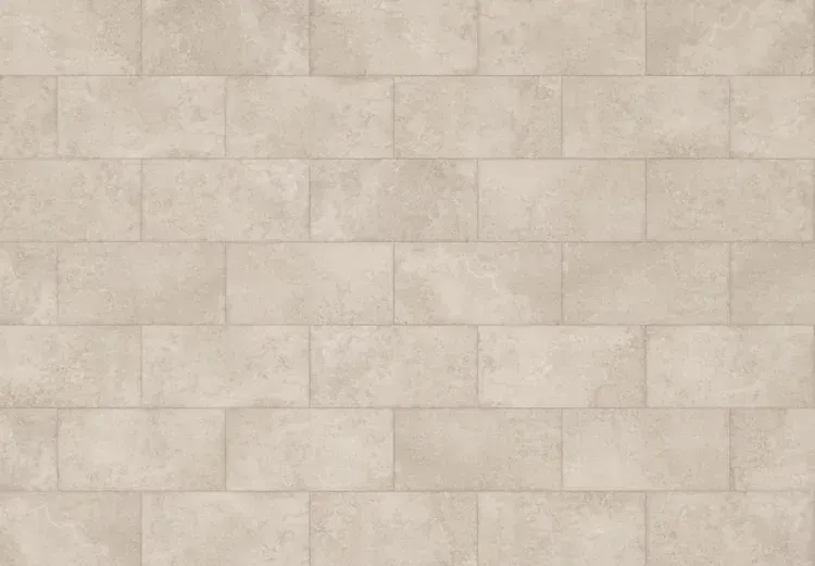 Beige rectangular tiles arranged in a brick pattern.