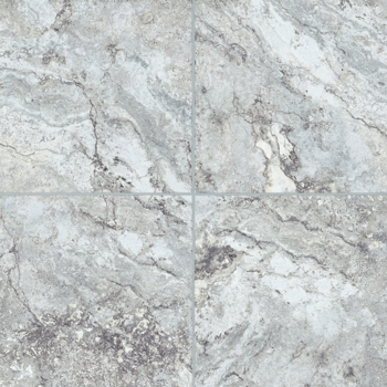 Four square tiles, stone-like pattern, gray with white and dark veining.
