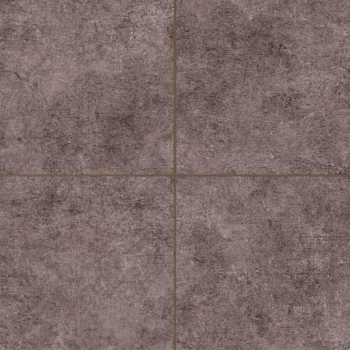Four dark gray square tiles with brown grout lines.