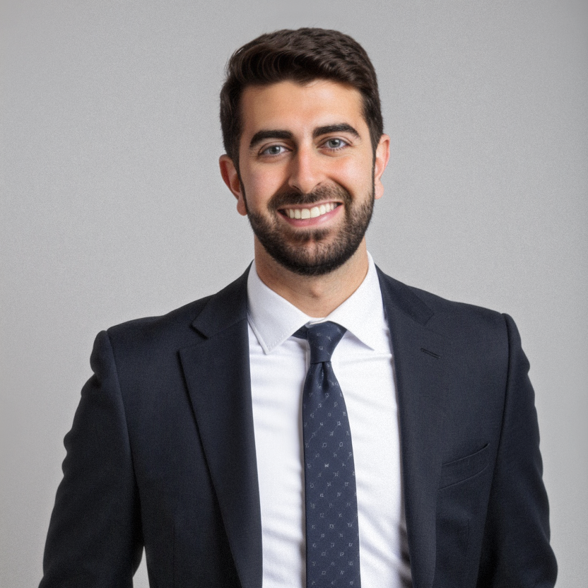 A man in a suit and tie with his hands in his pockets