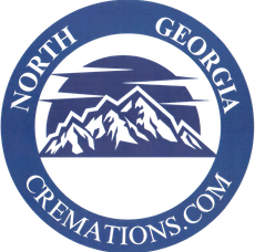 Logo for North Georgia Cremations, featuring a mountain scene within a hexagonal border, "N.G.C." below, and "Est. 2022".