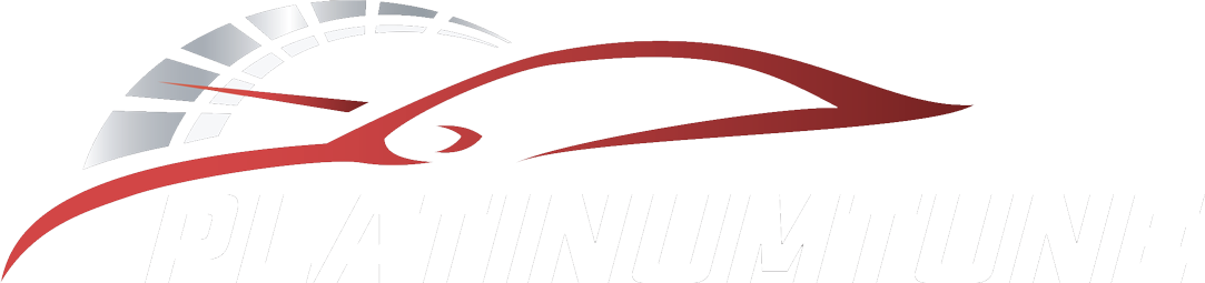 Red car-shaped logo with a speedometer element.