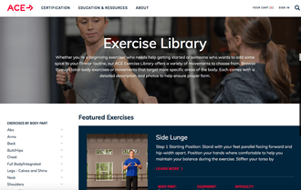 Link to American Council on Exercise Exercise Library