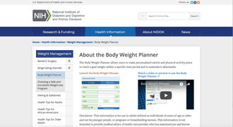 Link to NIH Body Weight Planner