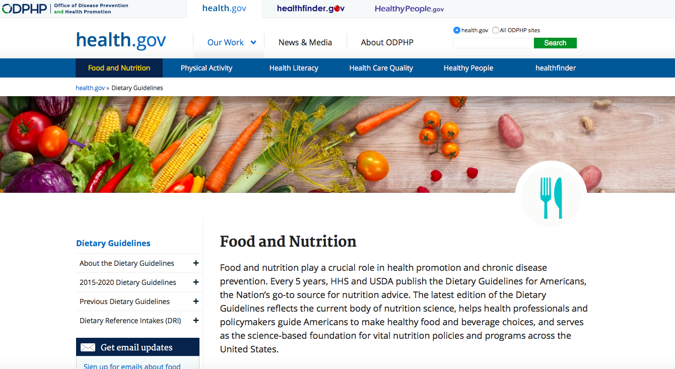 Link to Dietary Guidelines for Americans
