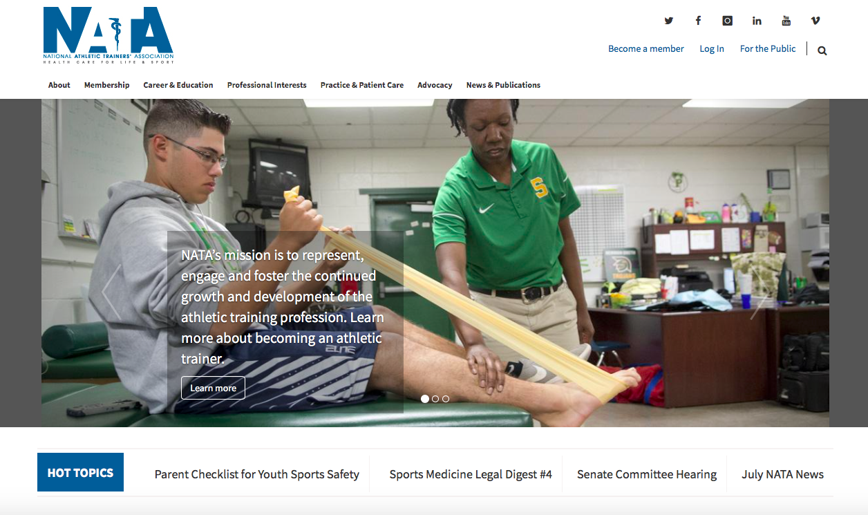 Link to National Athletic Trainers Association