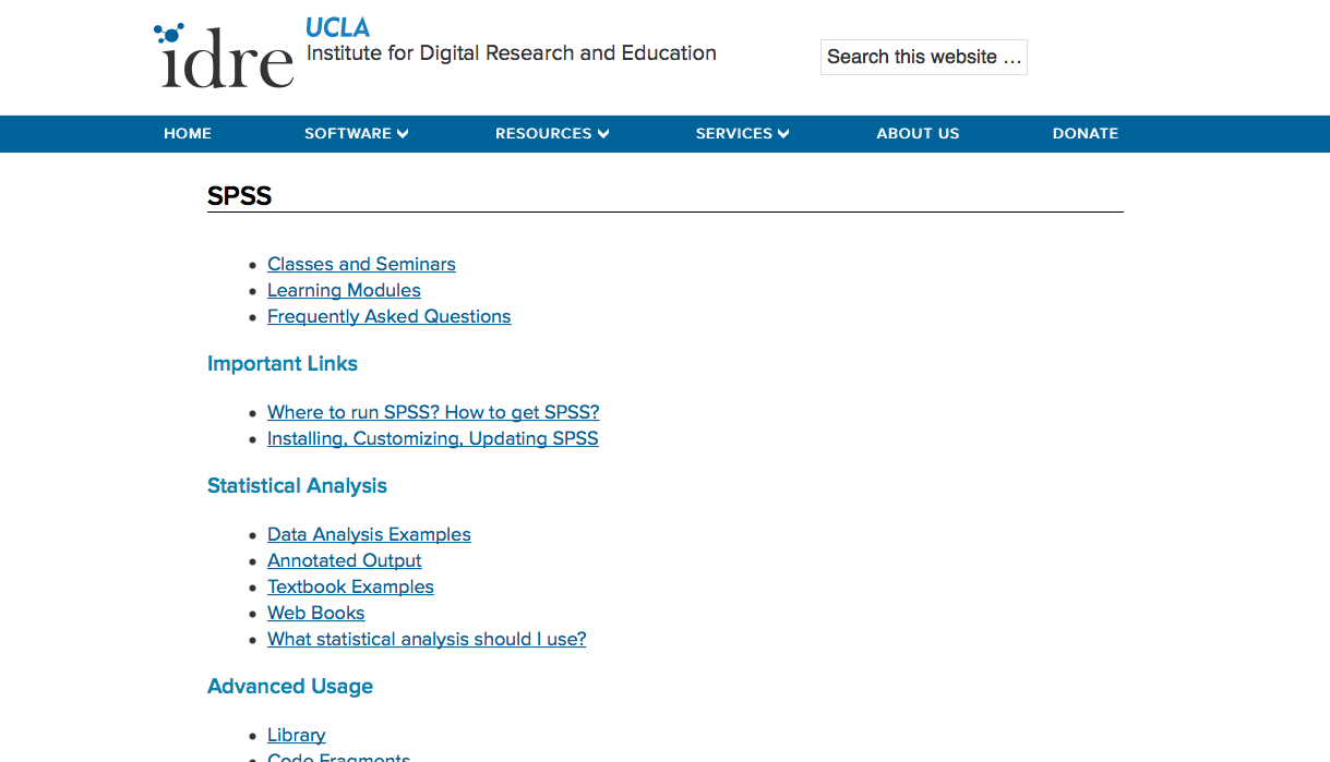 Link to UCLA IDRE SPSS Guide