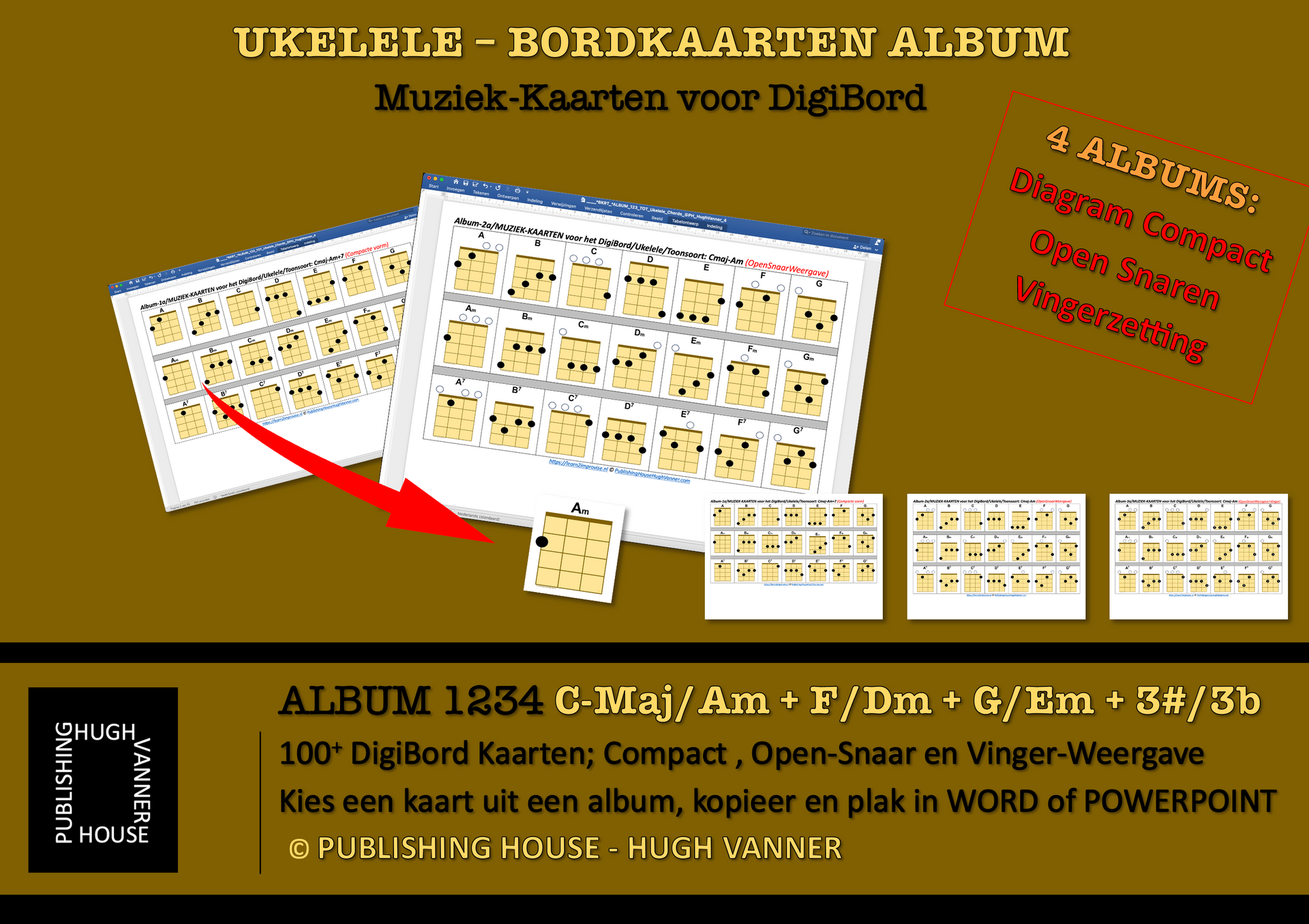 UKELELE TOON-KAARTEN - DigiKaarten voor MuziekLessen