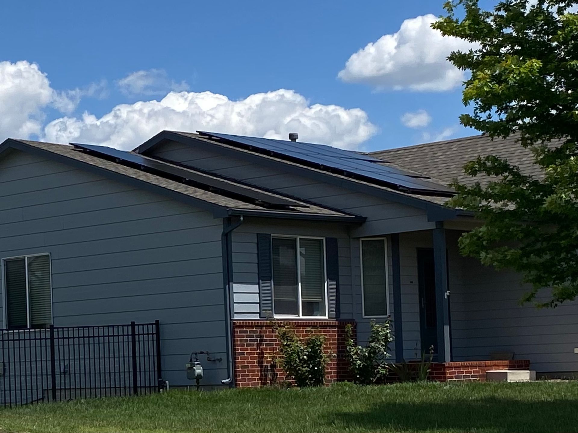 A house with solar panels on the roof