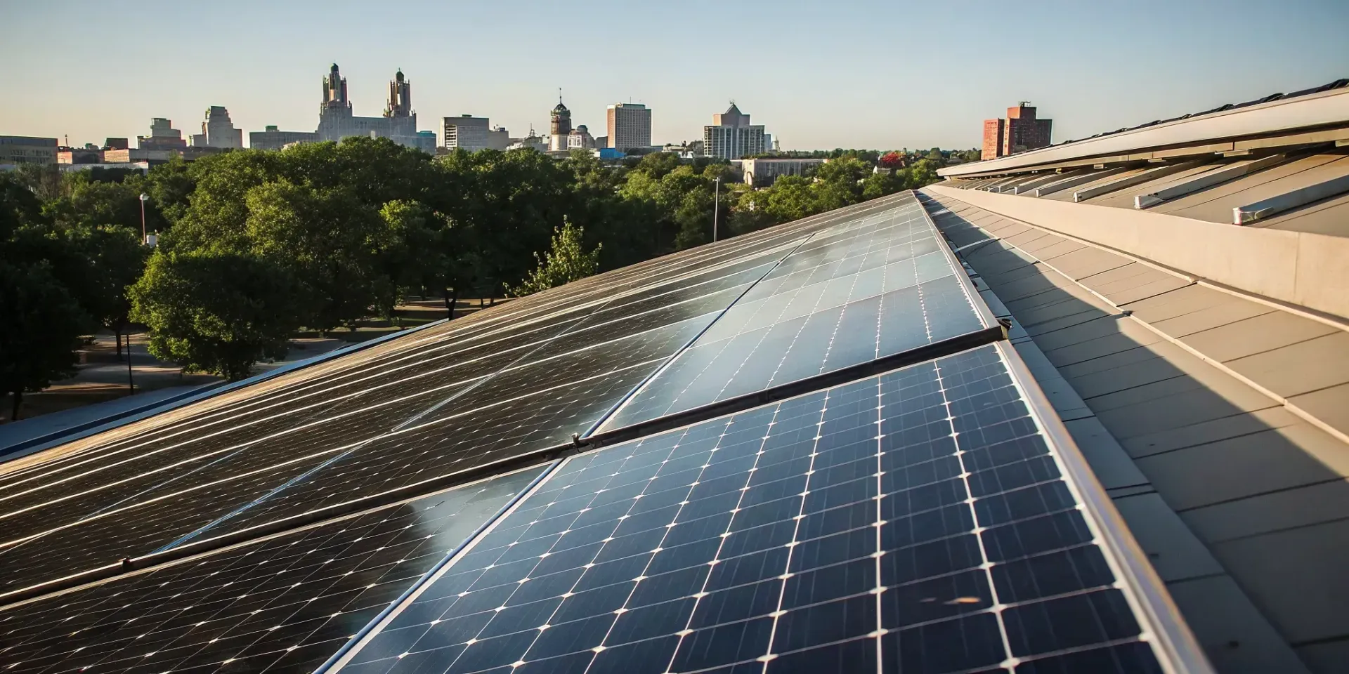 Rooftop solar panels installed by a solar company in Kansas City.