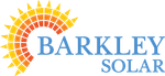 A black and white logo for barkley solar