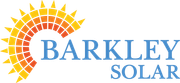 A black and white logo for barkley solar