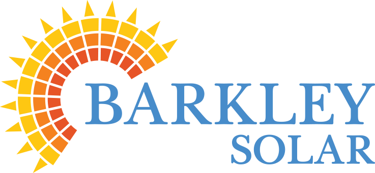 A black and white logo for barkley solar