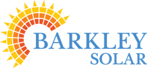 A black and white logo for barkley solar